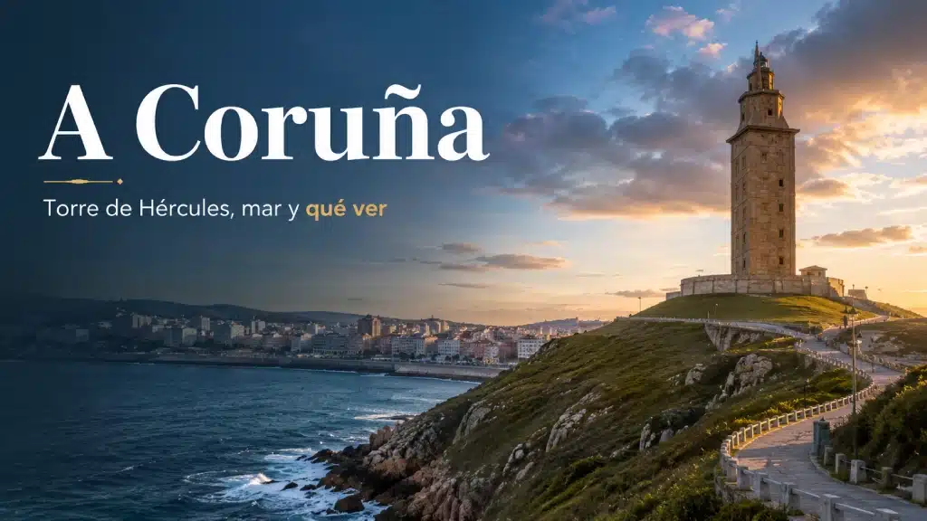 A Coruña con Torre de Hércules y paisaje atlántico