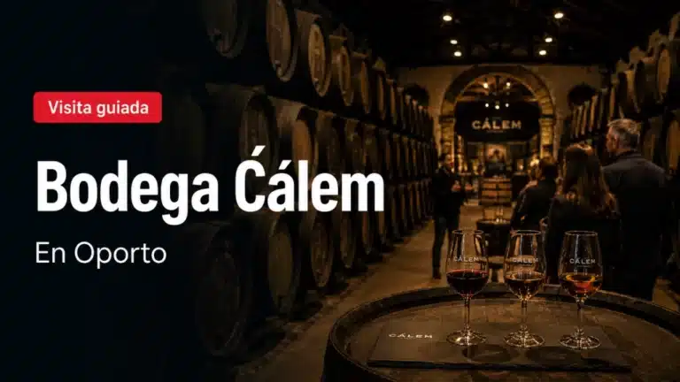 Barricas y sala de la bodega Cálem en Vila Nova de Gaia