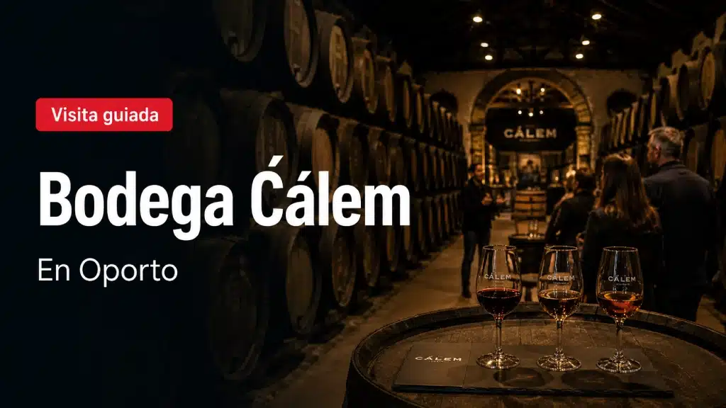 Barricas y sala de la bodega Cálem en Vila Nova de Gaia