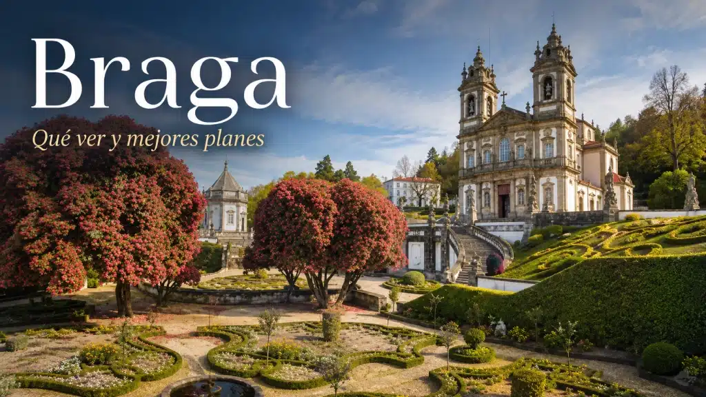 Braga con Santuario del Bom Jesus y casco histórico