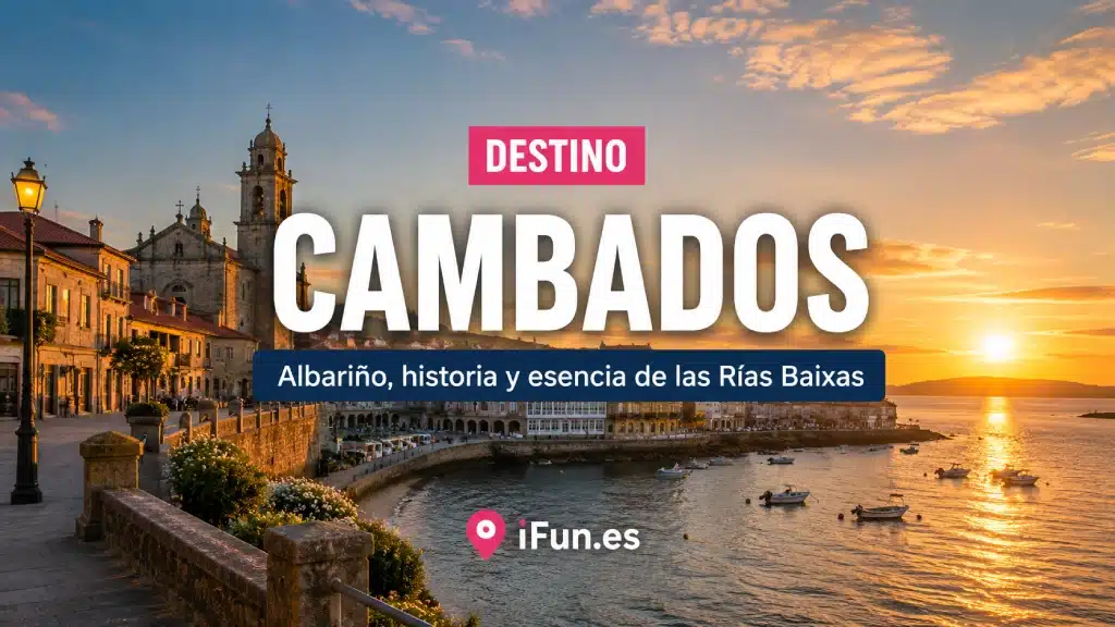 Cambados con Plaza de Fefiñáns y vino albariño