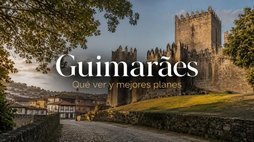 Guimarães con castillo y casco histórico medieval
