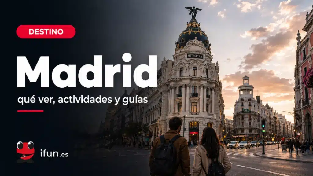 Madrid con la Gran Vía y sus principales monumentos