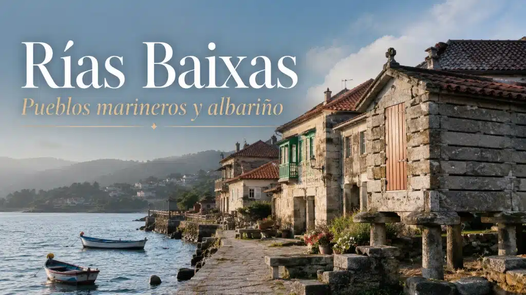 Rías Baixas con viñedos, mar y paisaje gallego