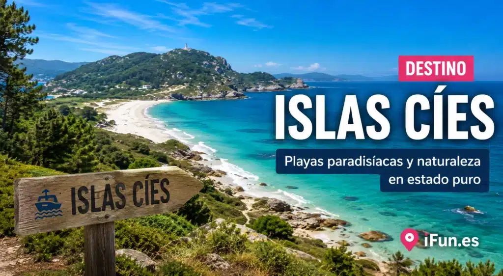Islas Cíes con playas y paisaje natural de Galicia